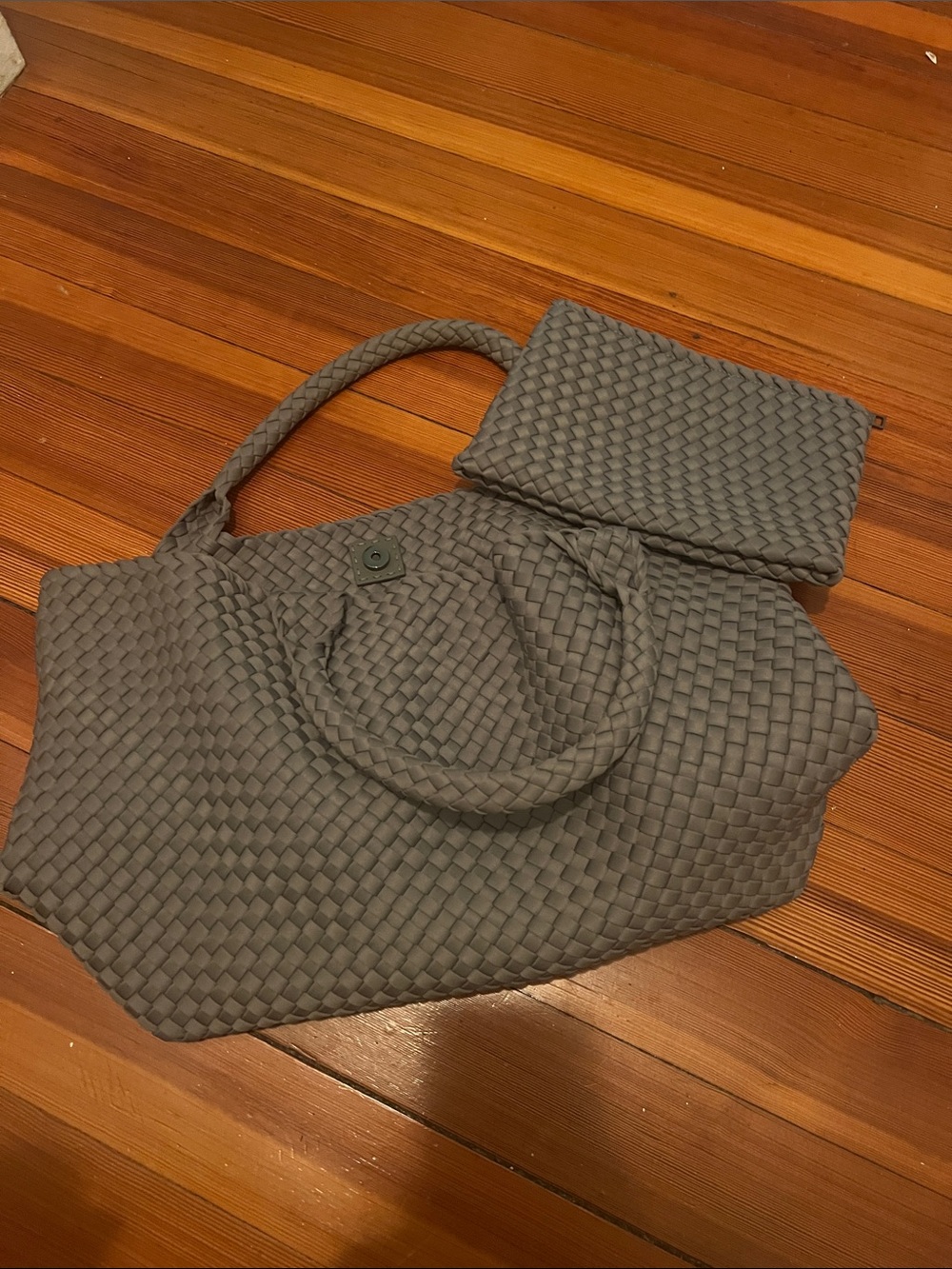 Braided Everyday Tote Bag in gray
